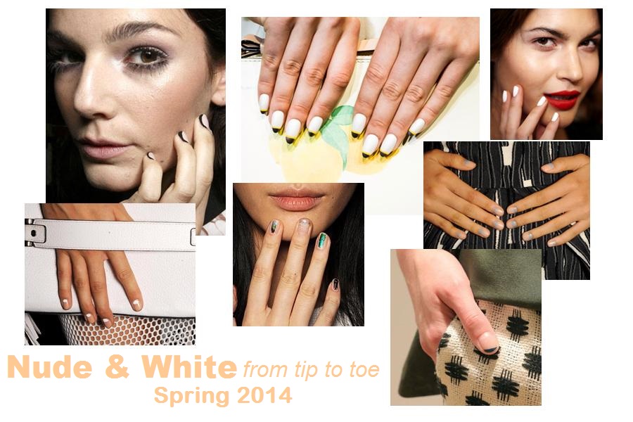 Nude and White Nails Spring 2014 Nail Trends